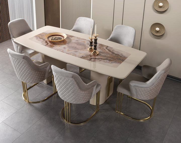 Carlina Ivory 7-Piece Dining Set