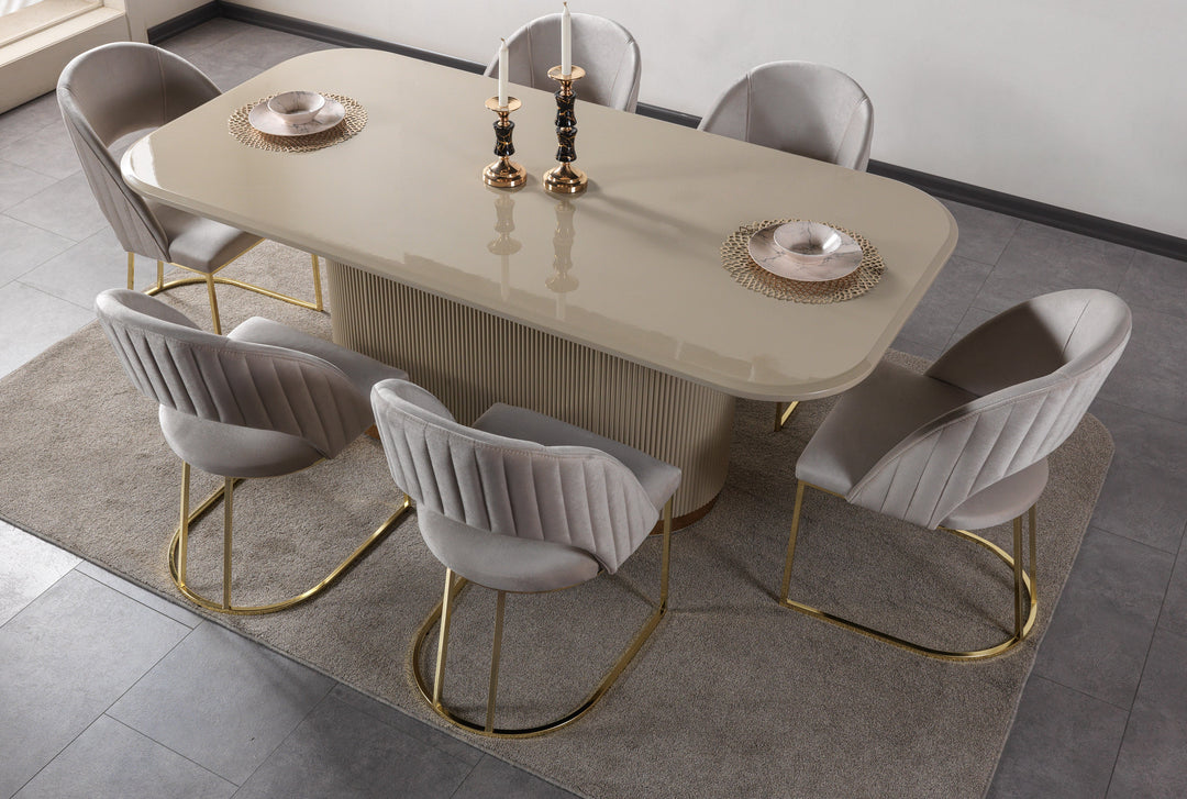 Milena Capuccino 7-Piece Dining Set