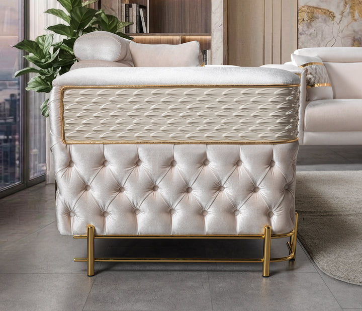 Fabiana Ivory Velvet Loveseat