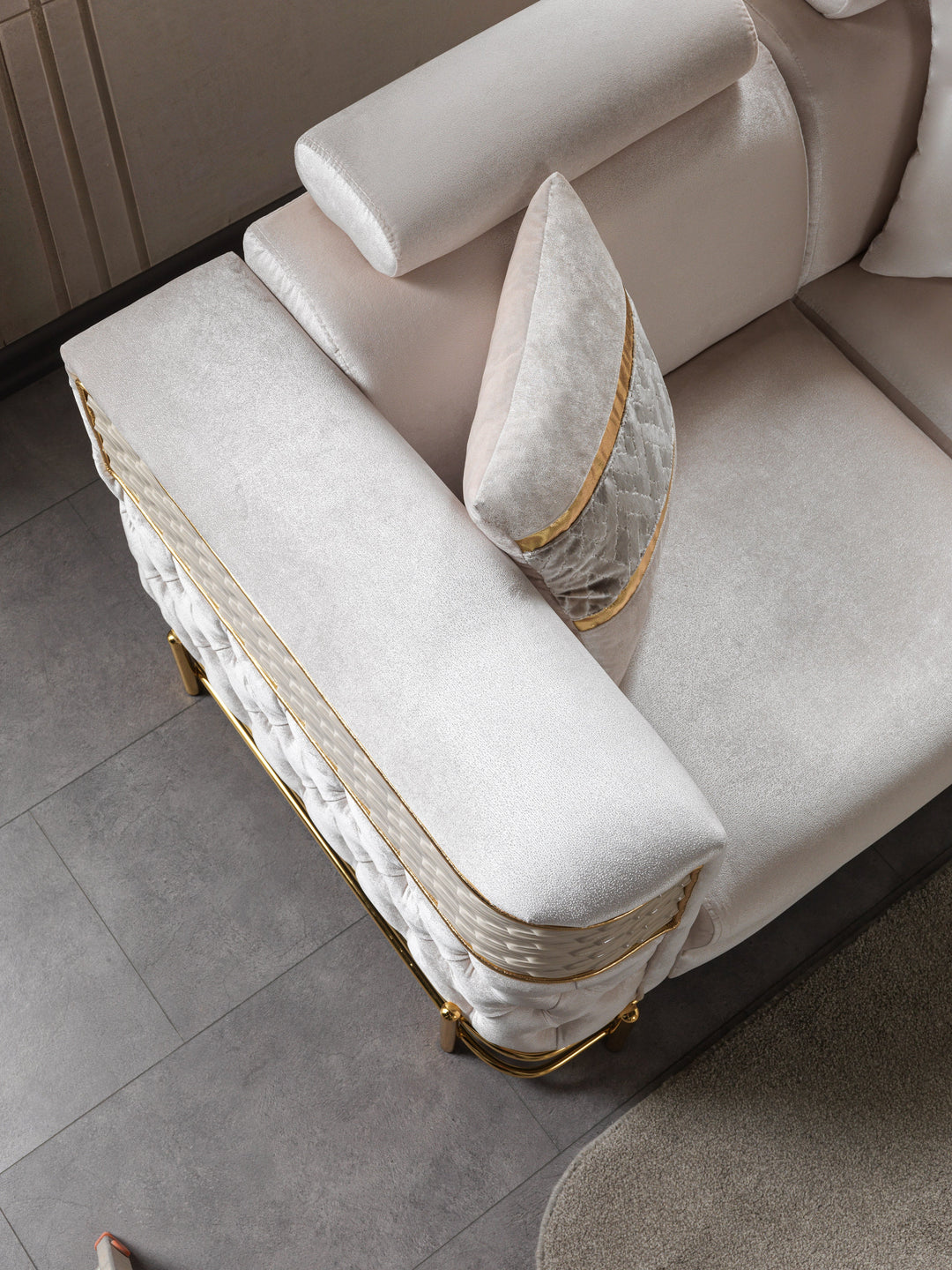 Fabiana Ivory Velvet Sofa