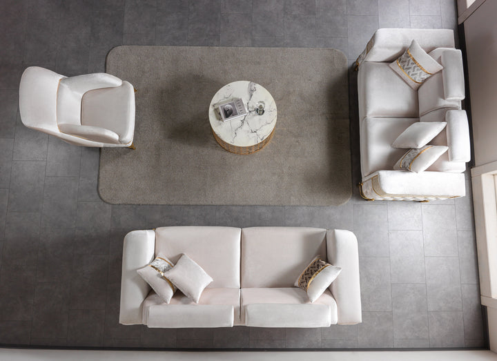 Fabiana Ivory Velvet Sofa