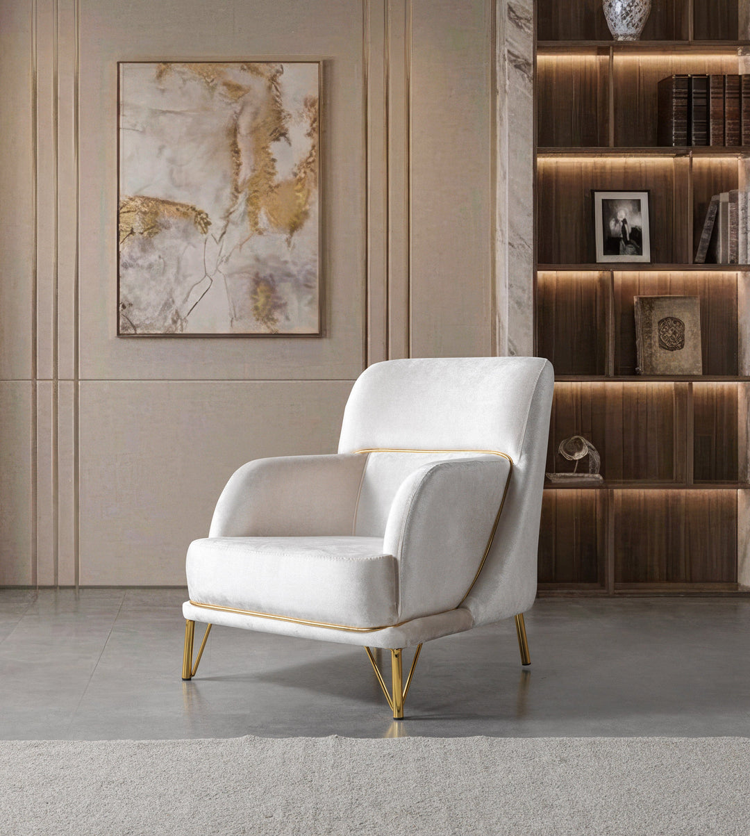 Fabiana Ivory Velvet Chair