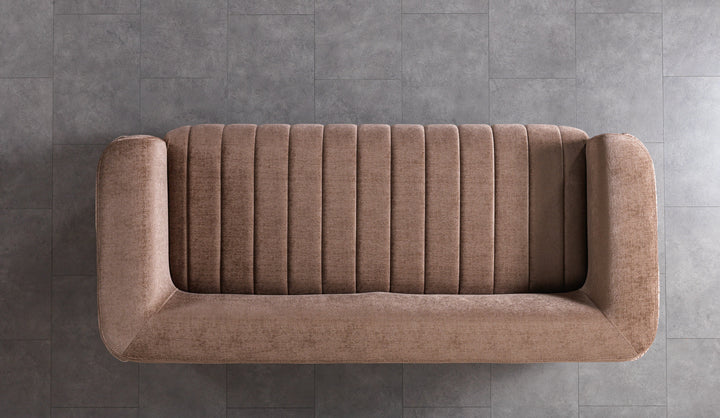 Carlina Coffee Velvet Sofa &amp; Loveseat