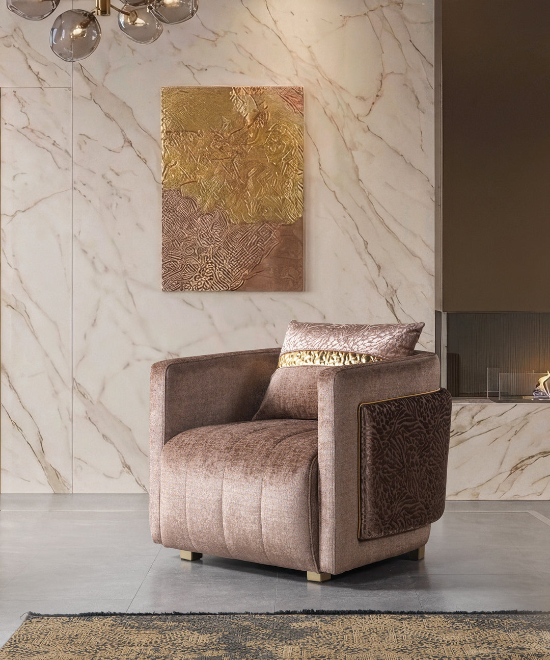 Carlina Coffee Velvet Chair