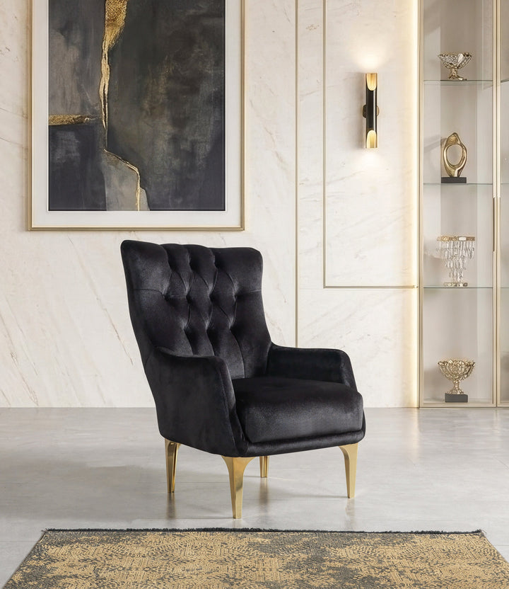 Florence Black Velvet Chair