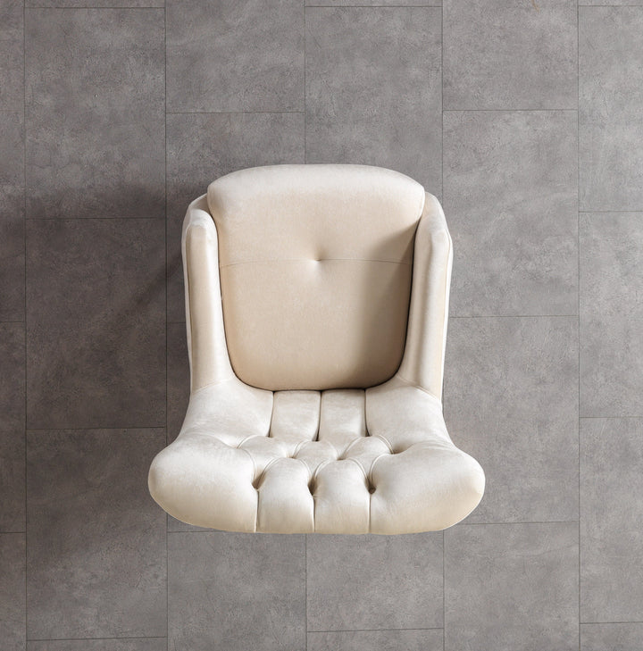 Florence Ivory Velvet Chair