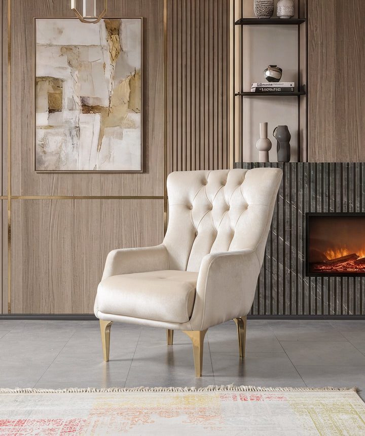 Florence Ivory Velvet Chair