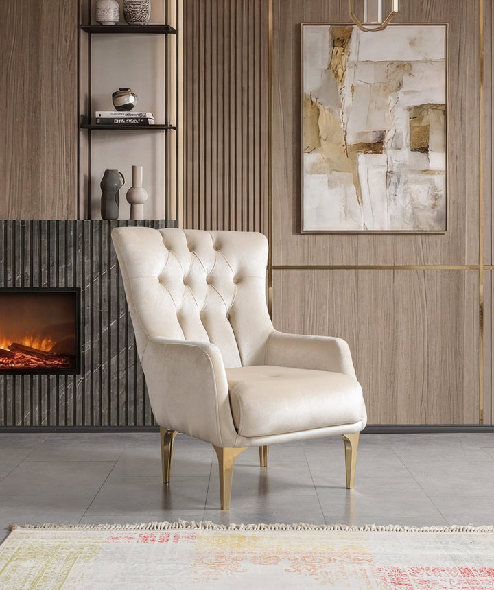 Florence Ivory Velvet Chair