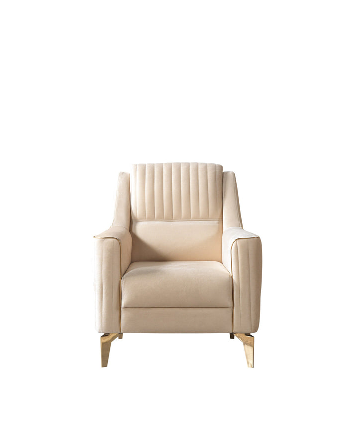 Sandra Ivory Velvet Chair