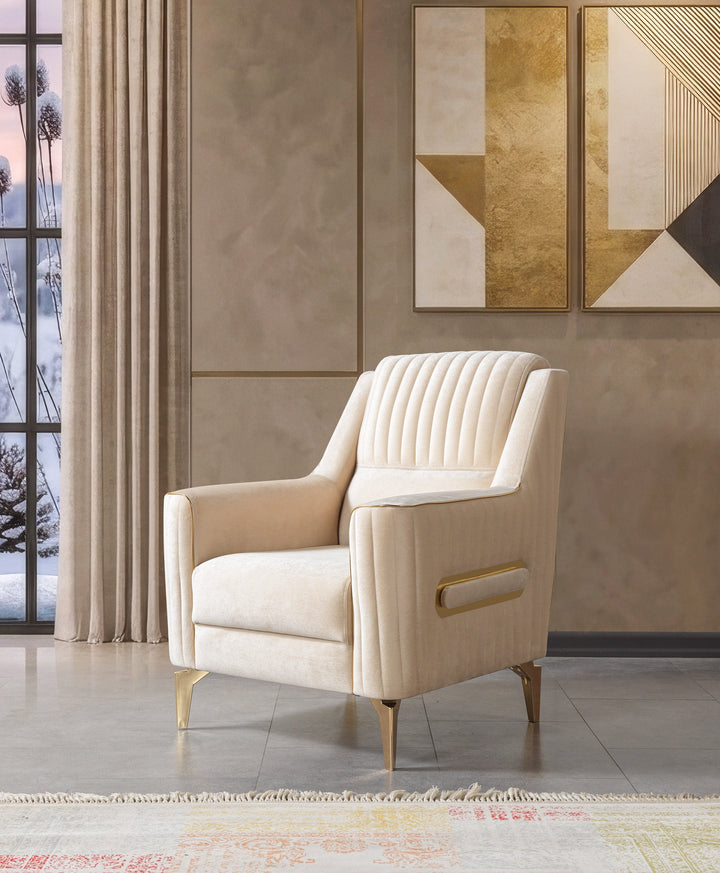 Sandra Ivory Velvet Chair