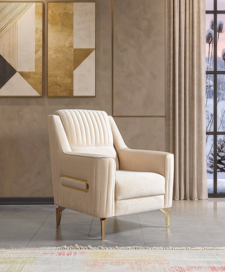 Sandra Ivory Velvet Chair