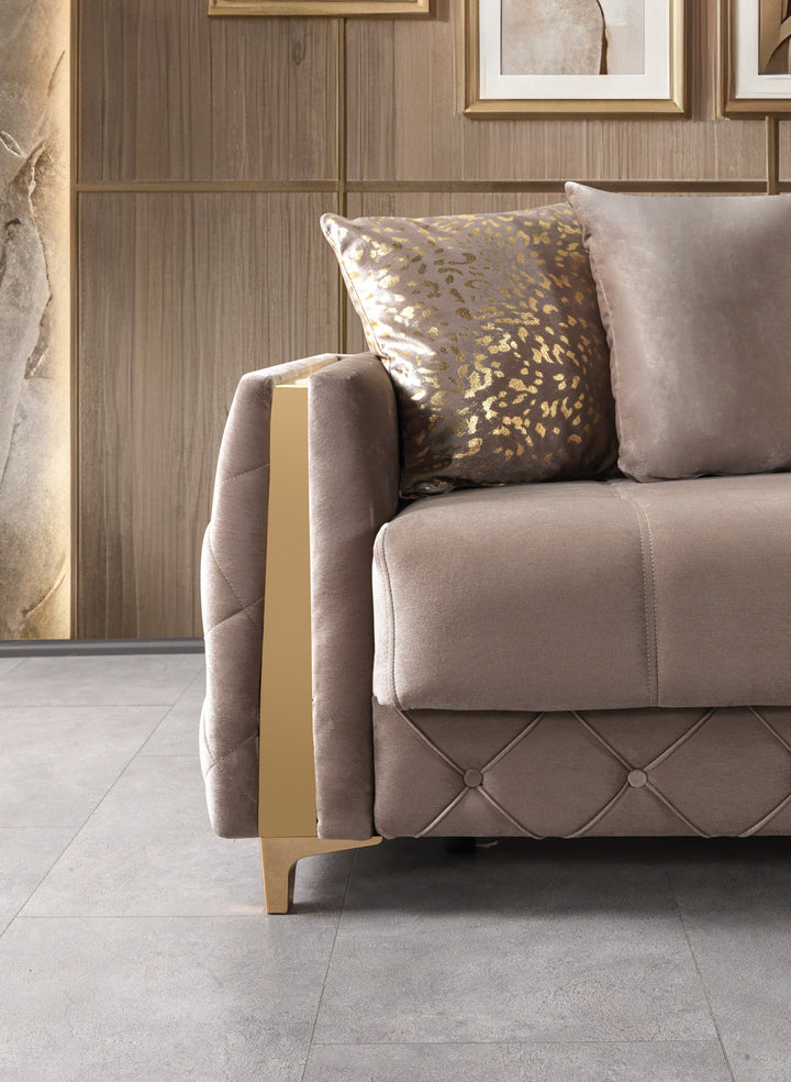 Florence Coffee Velvet Sofa 88" &amp; Loveseat 64"