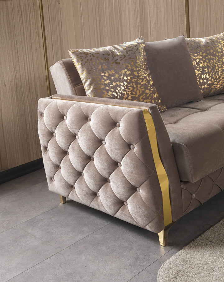 Florence Coffee Velvet Sofa 88" &amp; Loveseat 64"
