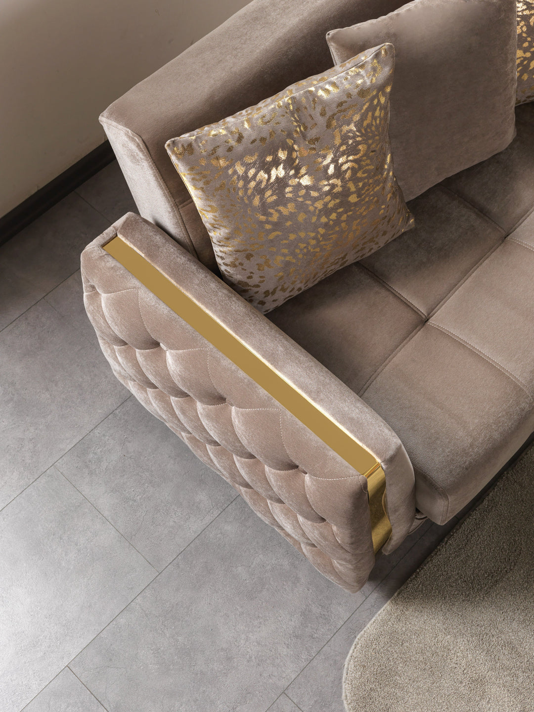 Florence Coffee Velvet Sofa 88" &amp; Loveseat 64"