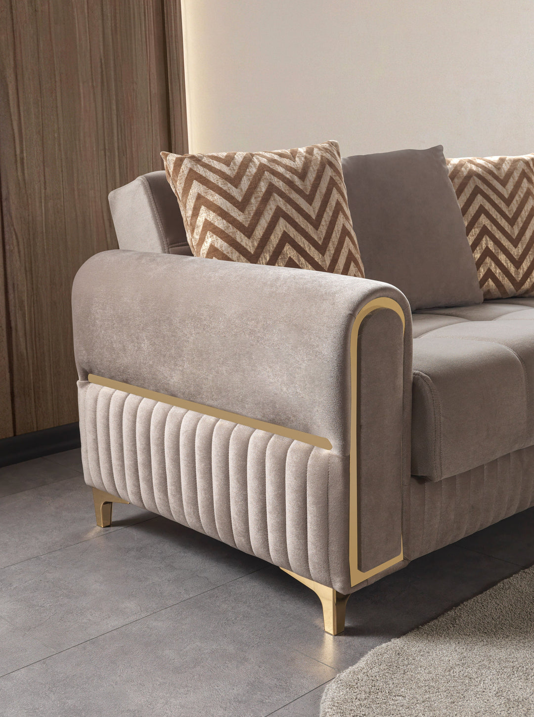 Sandra Coffee Velvet Sofa 88" &amp; Loveseat 64"