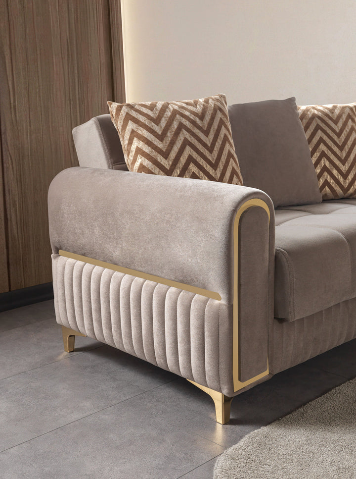 Sandra Coffee Velvet Sofa 88" &amp; Loveseat 64"