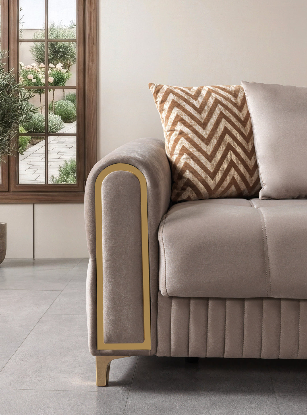 Sandra Coffee Velvet Sofa 88" &amp; Loveseat 64"