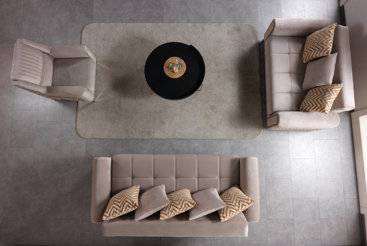 Sandra Coffee Velvet Sofa 88" &amp; Loveseat 64"