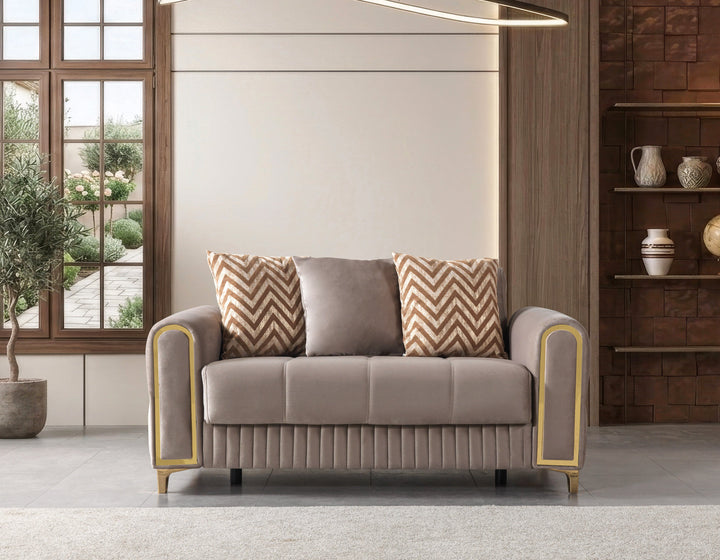 Sandra Coffee Velvet Sofa 88" &amp; Loveseat 64"