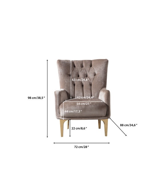 Florence Coffee Velvet Chair