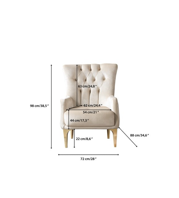 Florence Ivory Velvet Chair