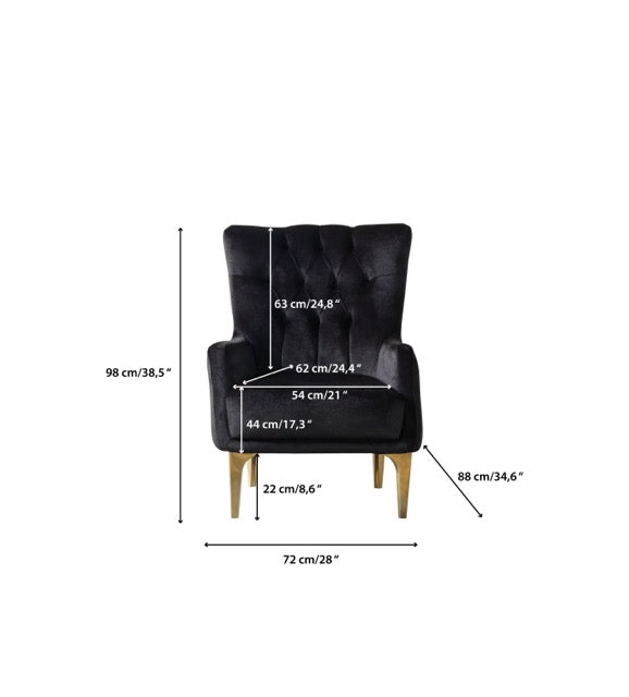 Florence Black Velvet Chair