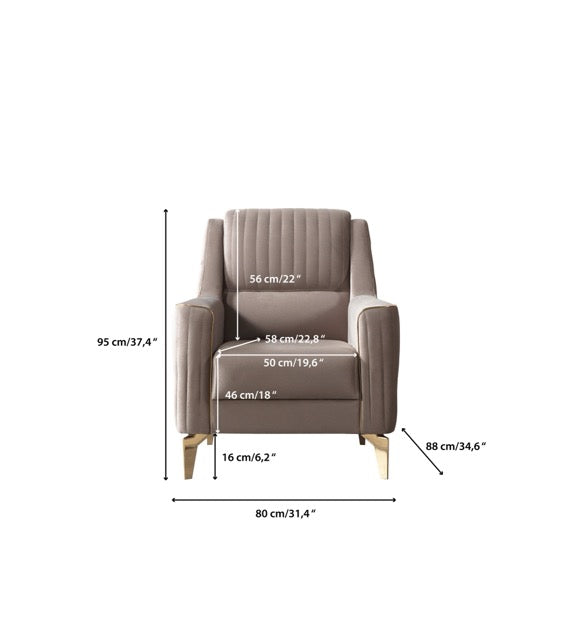 Sandra Coffee Velvet Chair