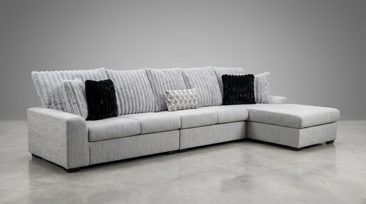 S1801 Brady Sectional 3pcs (Grey)
