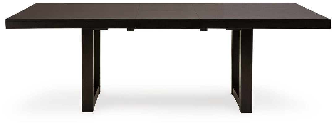 Neymorton - 7 Pc. - Rectangular Extension Table, 6 Side Chairs - Dark Grayish Brown