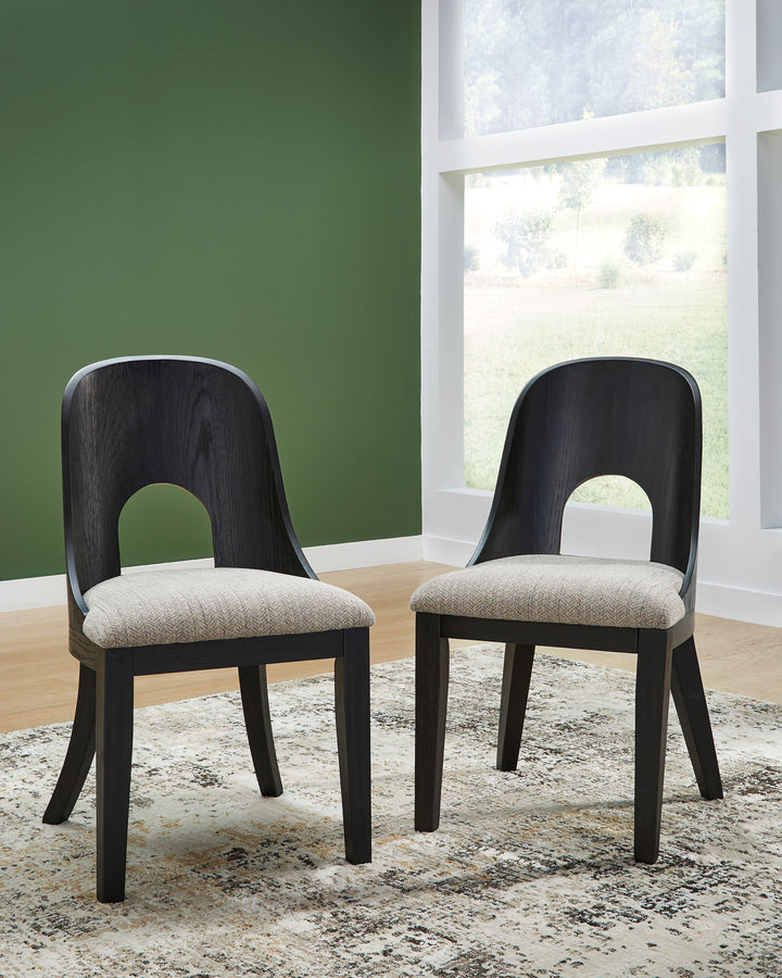 Rowanbeck - Gray / Black - Dining Upholstered Side Chair (Set of 2)