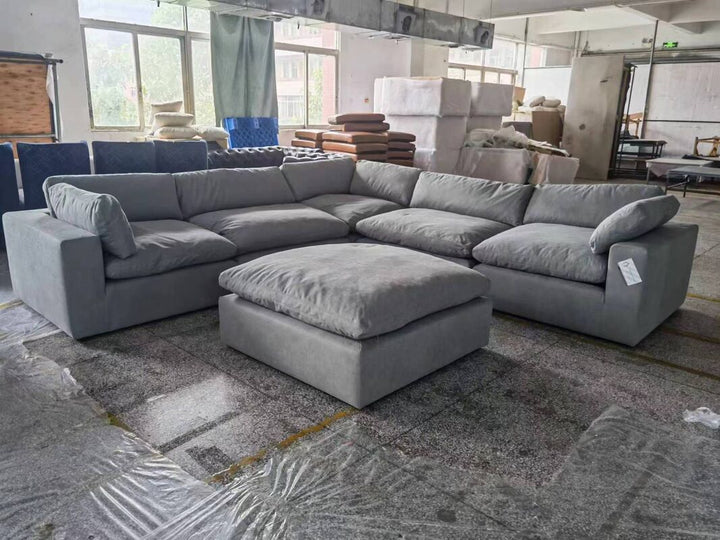 XL CLOUD GRAY Sectional + Ottoman Set