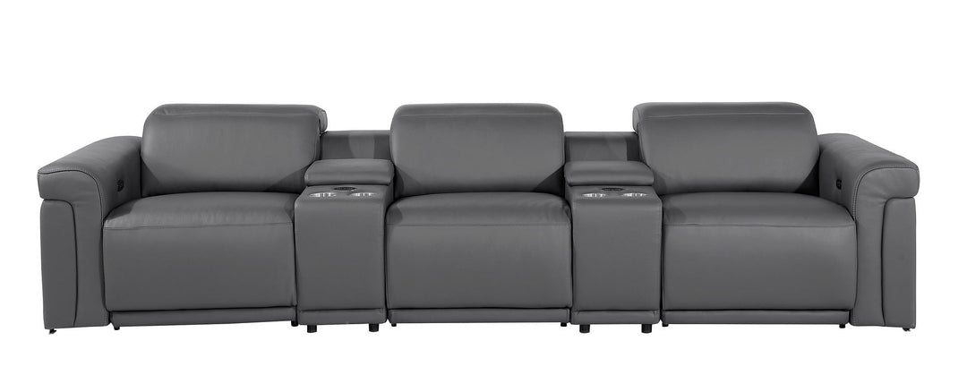 1126 - 5-Piece Modular Power Reclining Sofa In With 3 Power Recliners &amp; Power Headrests