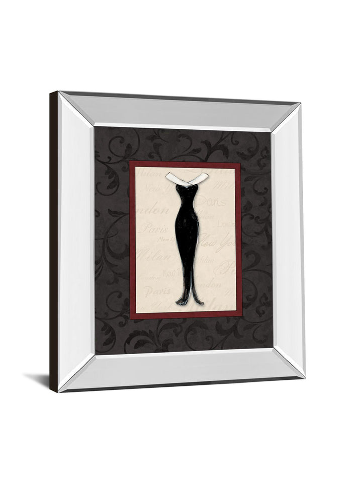 Fashion Dress I By Susan Osbourne Mirror Framed Print Wall Art - Black