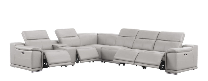 2679 - 7-Piece L-Shaped Power Reclining Sectional In Genuine Leather (4 Recliners)