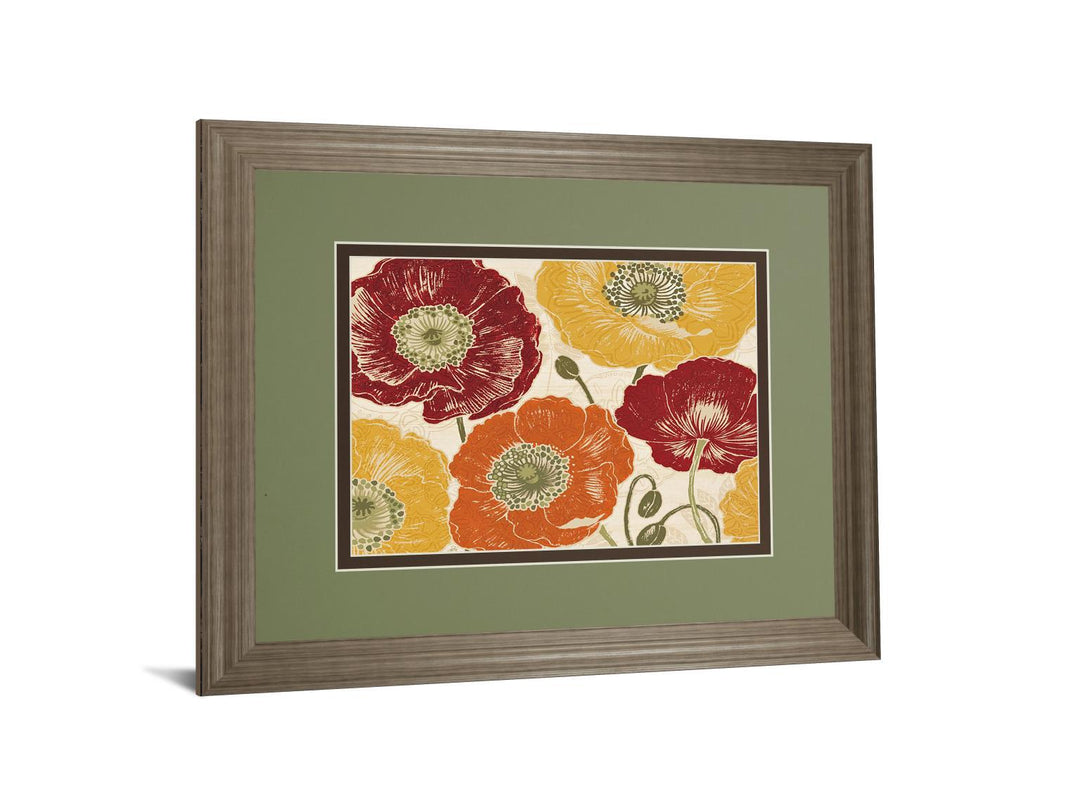 A Poppy's Touch I Spice By Daphne Brissonnet - Framed Print Wall Art - Orange