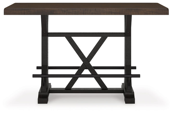 Valebeck - Rect Dining Room Counter Table With Wine Rack