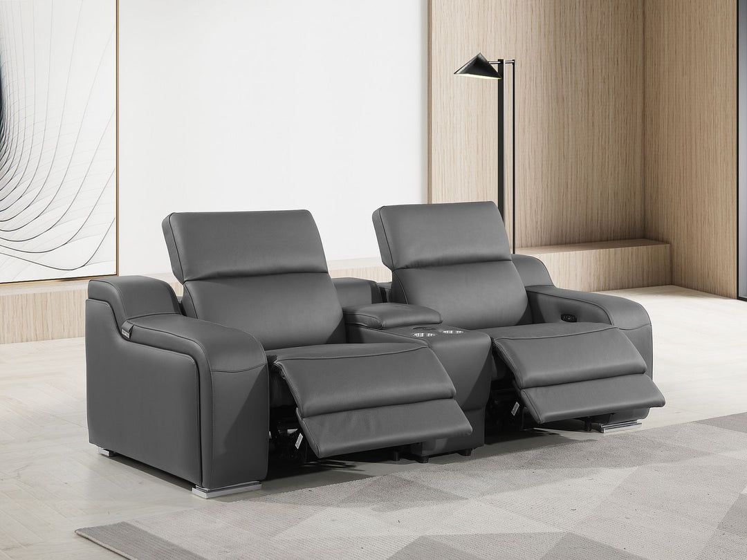 1116 - 3-Piece Modular Power Reclining Console Loveseat In With 2 Power Recliners &amp; Power Headrests