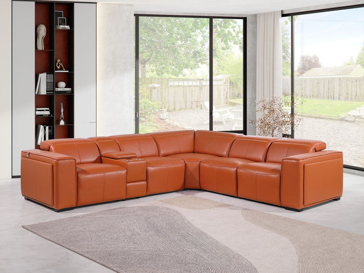 1224 - 6-Piece L-Shaped Sectional Sofa In With 3 Power Recliners & Power Headrests