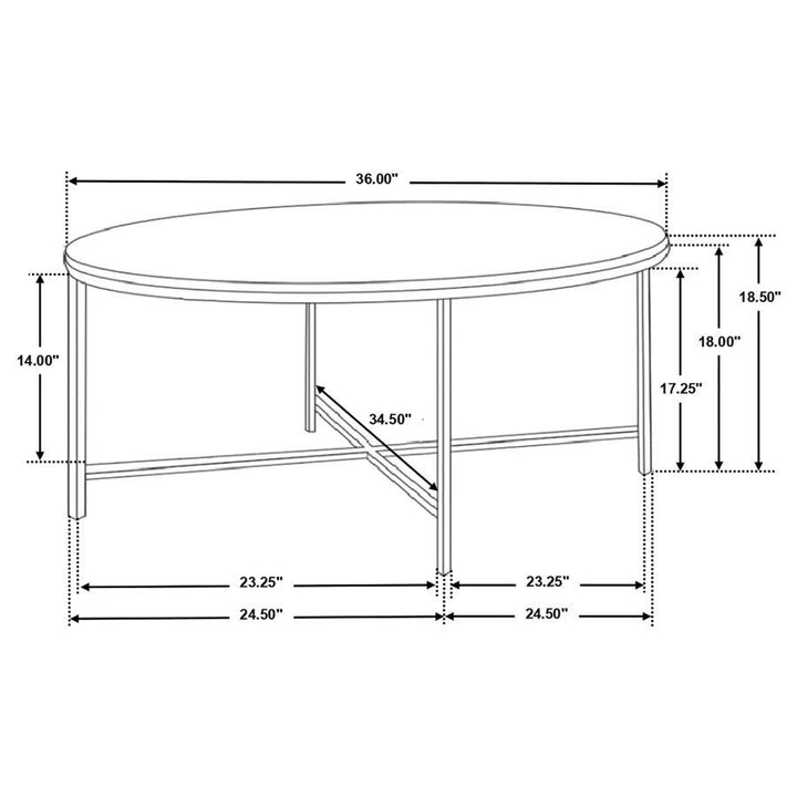 Ellison - Round Marble Top Coffee Table - White And Gold