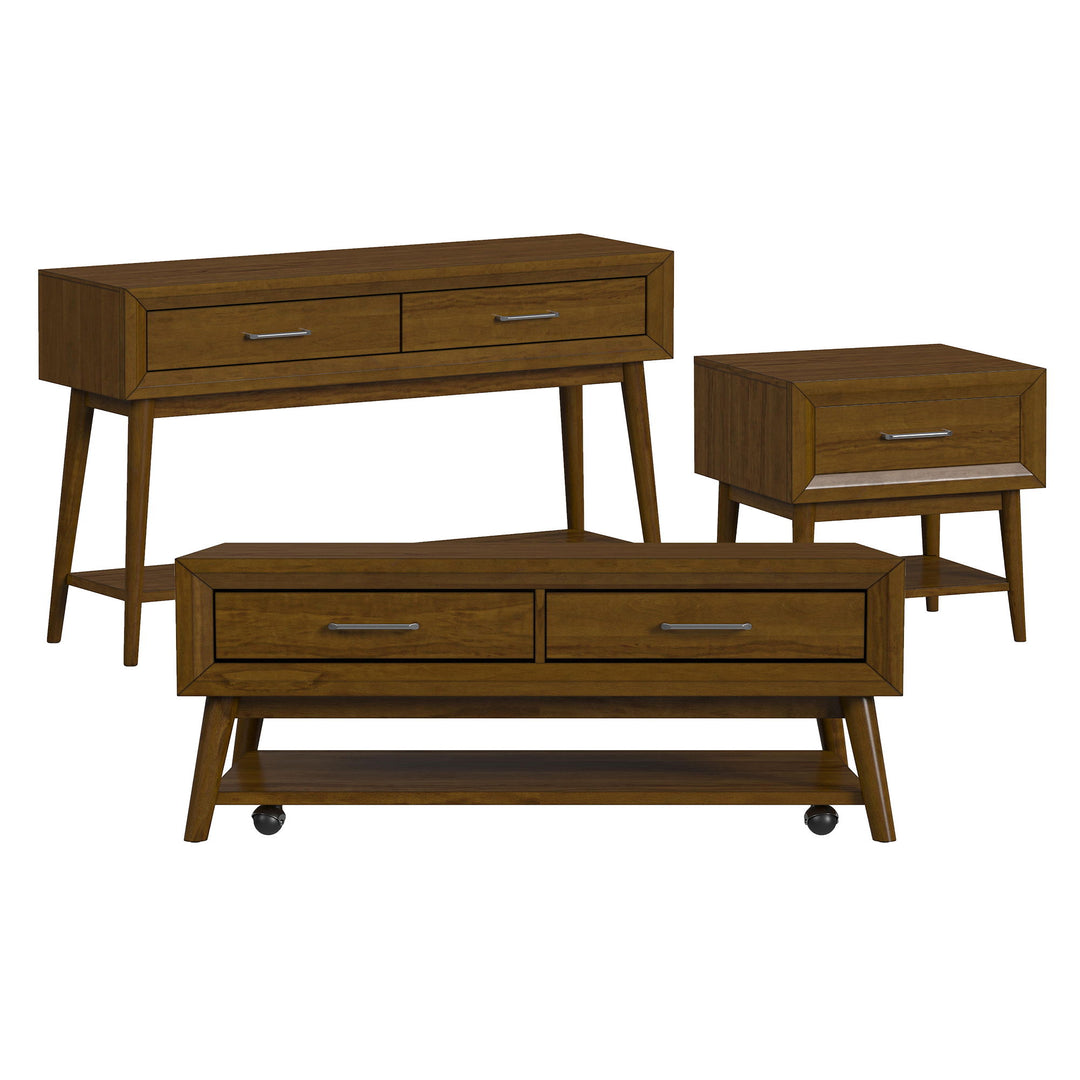 Santa Barbara - 3 Piece Occasional Table Set (Coffee Table, End Table &amp; Sofa) - Walnut