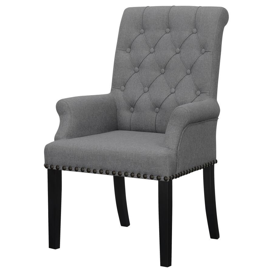 Alana - Fabric Upholstered Dining Arm Chair - Gray