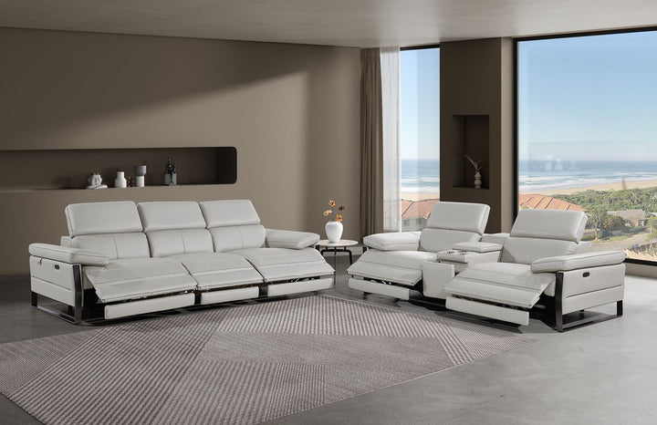 1246 - Modular Power Triple Reclining Sofa And Console Loveseat Set With Power Headrests