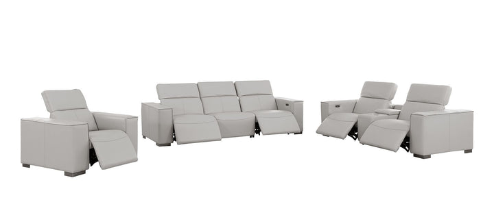 1208 - Modular Leather Set With 5 Power Recliners &amp; Power Headrests