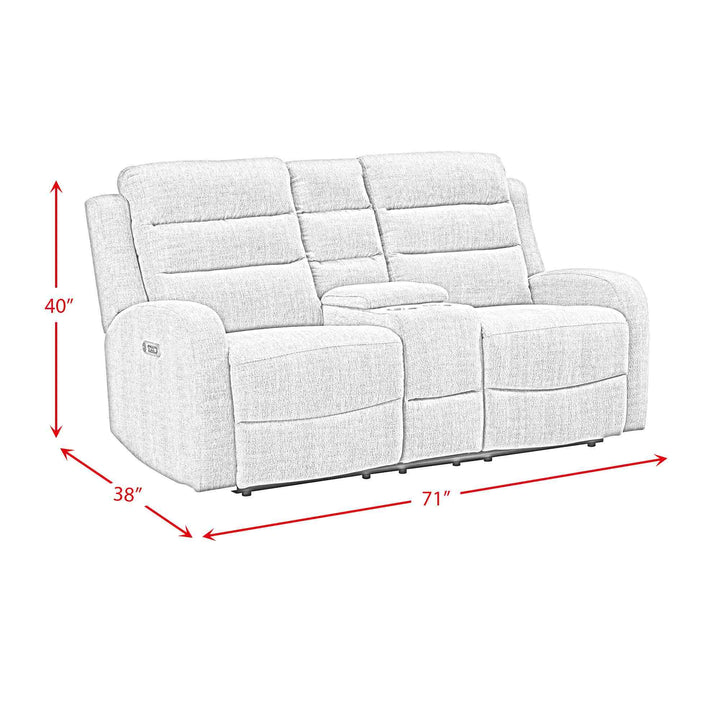 Avanti - PU Power Motion Loveseat With Power Motion Head Recliner & Console