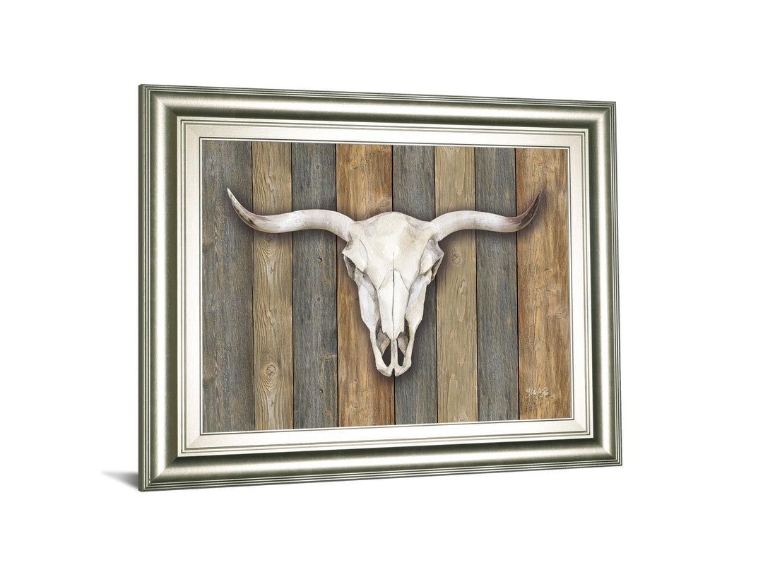 Cow Skull Il By Marla Rae Framed Print Wall Art - Dark Brown