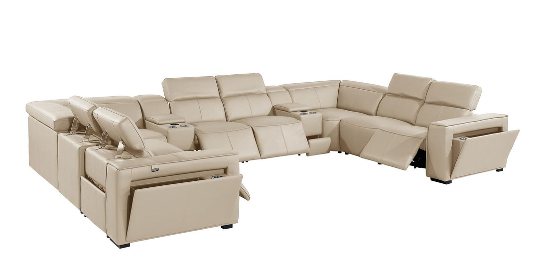 1224 - 10-Piece U-Shaped Sectional Sofa In With 4 Power Recliners &amp; Power Headrests