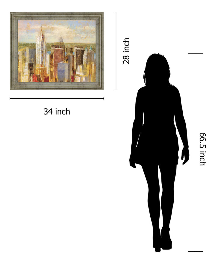Sunlit Skyline - 28" x 34" Framed Wall Art