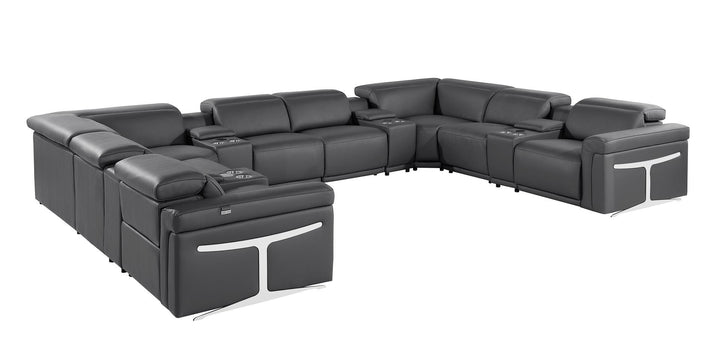 1126 - 12-Piece U-Shaped Sectional Sofa In With 4 Power Recliners &amp; Power Headrests