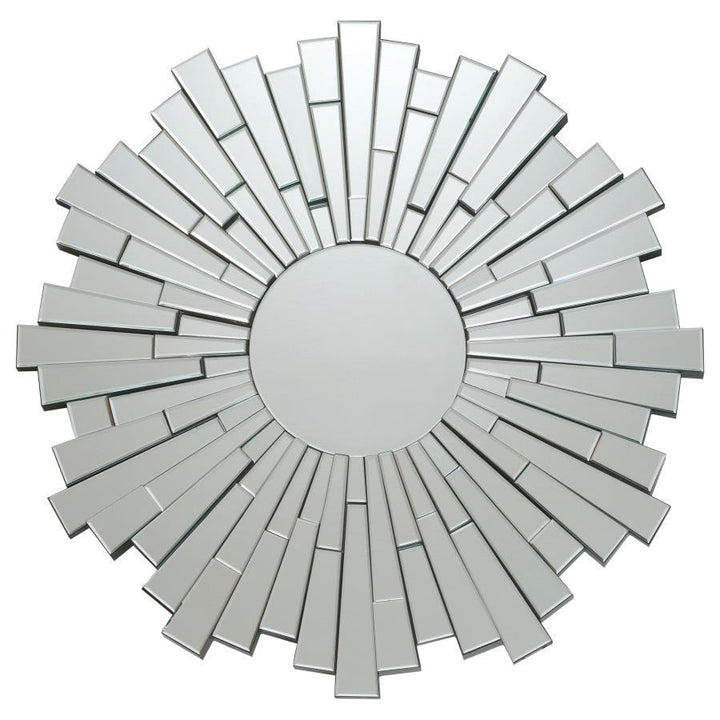 Danika - Round Sunburst Wall Mirror - Silver