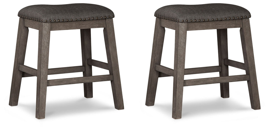 Caitbrook - Upholstered Stool (Set of 2) - Gray
